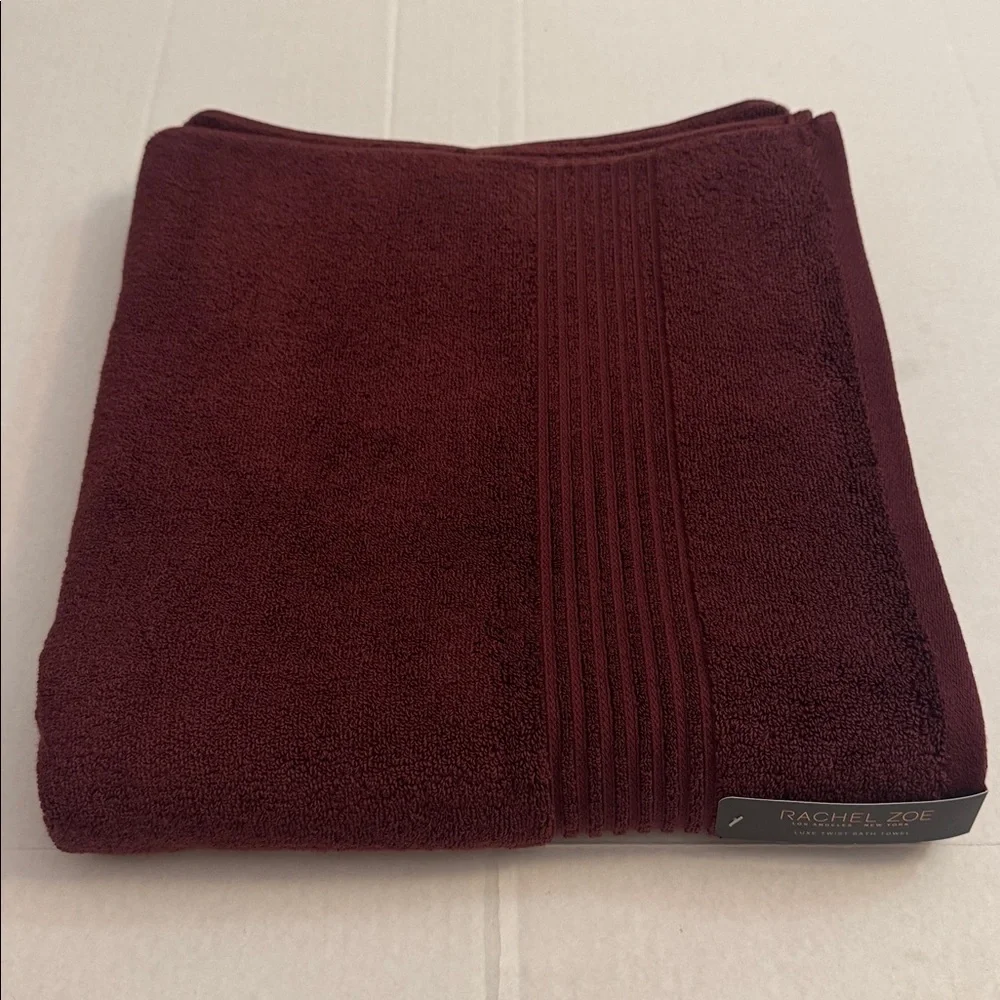 8pc RACHEL ZOE Luxe Twist Bath Towel Set - MERLOTMG - Cotton/Rayon From Bamboo